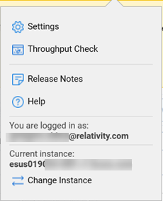 Drop-down menu next to your name