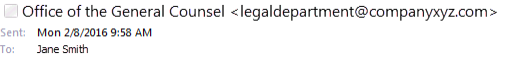 An example of the email display name address.