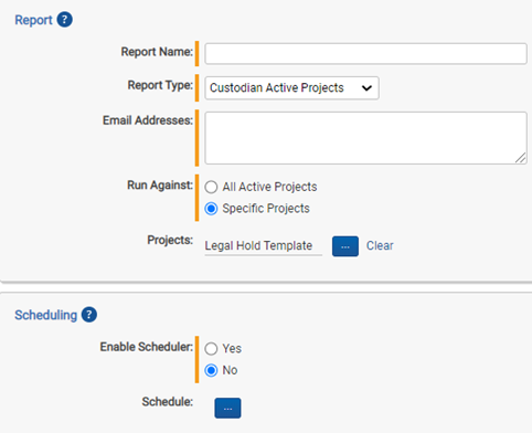 Report and Scheduling layout.