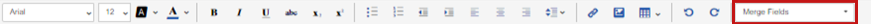Highlighting the Merge Fields drop-down fields.