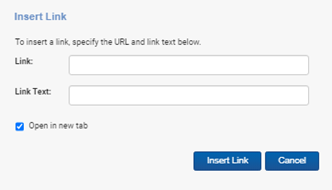 The Insert Link modal.