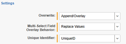 The user settings for for importing a manager.