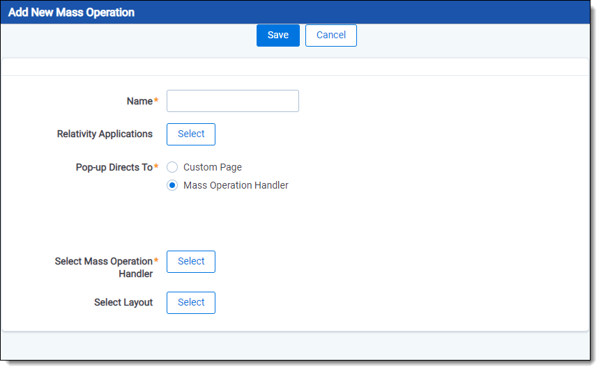 Additional fields for mass operation handler