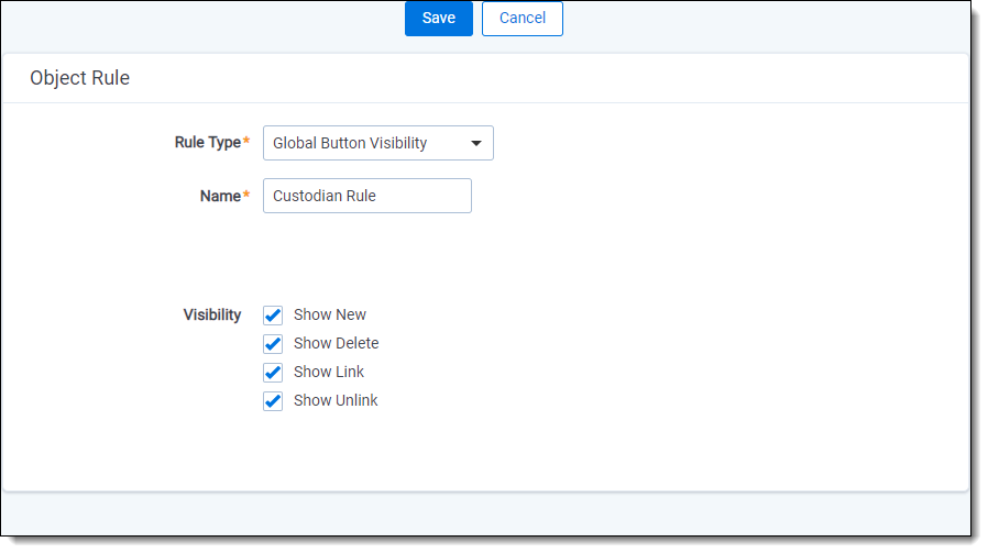 Selecting Global Button Visibility