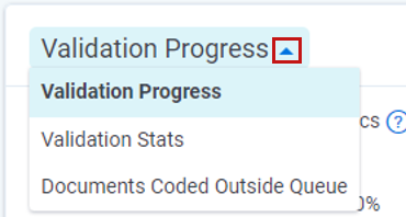 Validation Progress and Validation Stats switcher