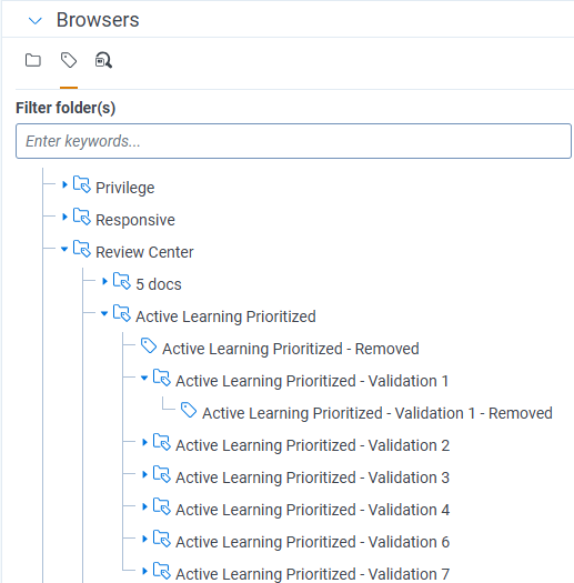 Viewing sampled documents through the Field Tree