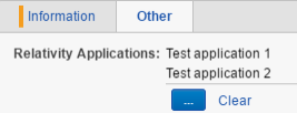 Other tab in the Relativity applications page.