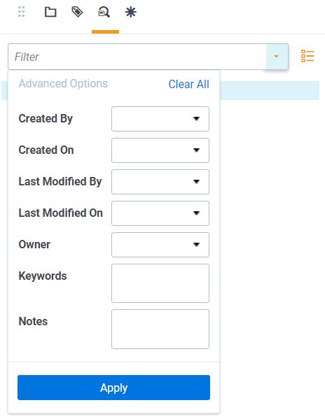 The Advanced Options menu.