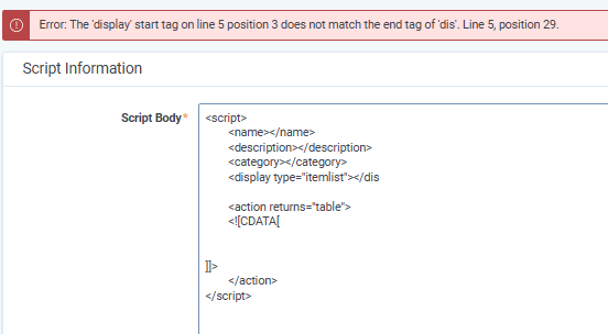 A script error message.