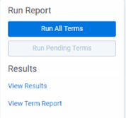 Run Report console on the Search Terms Report page.