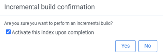 The incremental build confirmation.