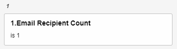 Search index card with one "is" search condition.