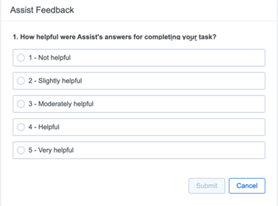 Assist Feedback survey