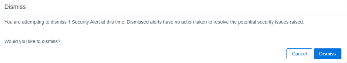 Dismiss Alert window