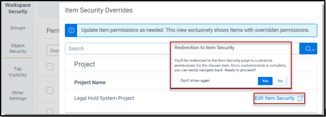 Redirect window to update permissions