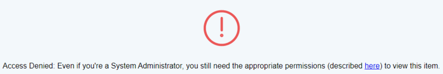 Incorrect permissions configuration window