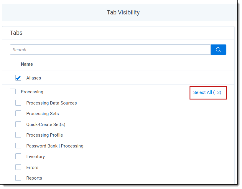 Tab visibility 