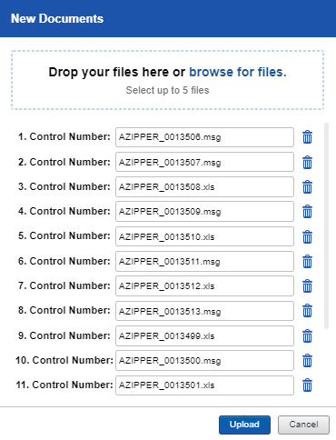 New Document pop-up