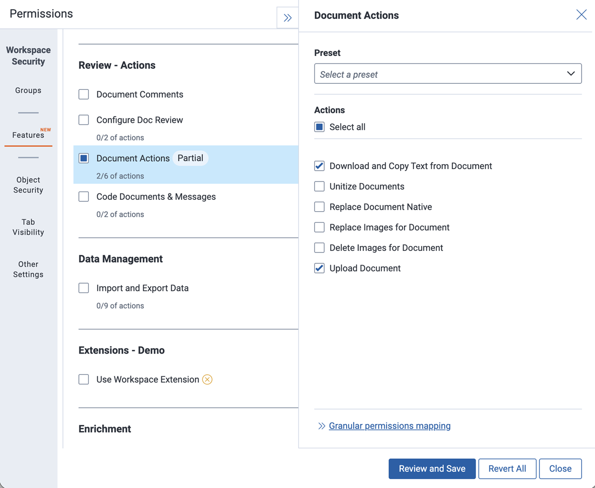 enabling Simple File Upload permission for a group.
