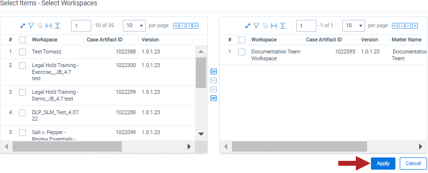 Selecting a workspace or spaces where you want to install tab sync.