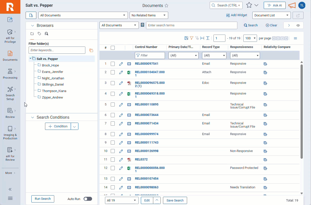 A user uses the Sidebar and More menu to find the Batch Sets tab.