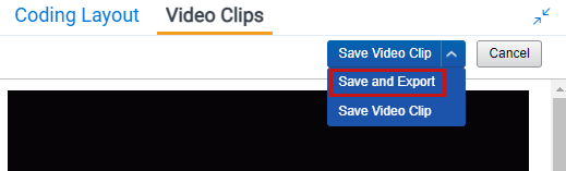 The Save and Export option is highlighted in the Video Clips panel.