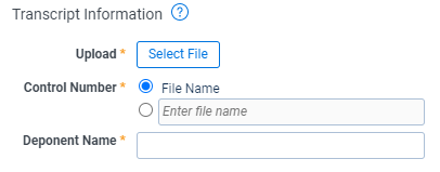 The Transcript Information section