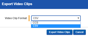 Export video clips window