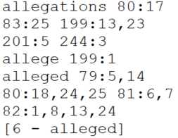 A transcript file that has a word index included.