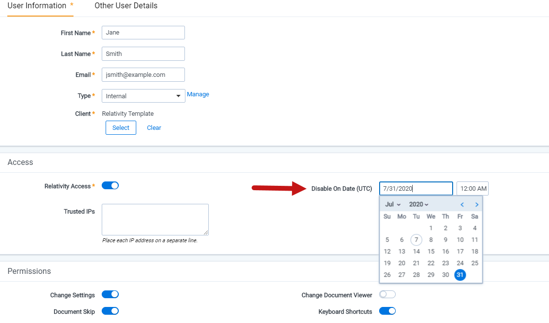 Auto disable user by date