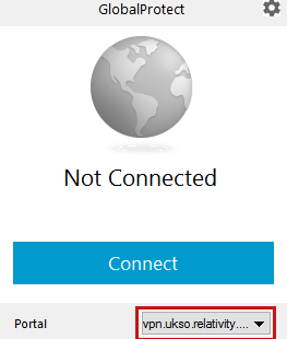 Portal drop-down on Global Protect connect screen