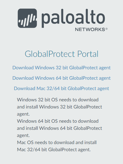 Global protect portal download screen