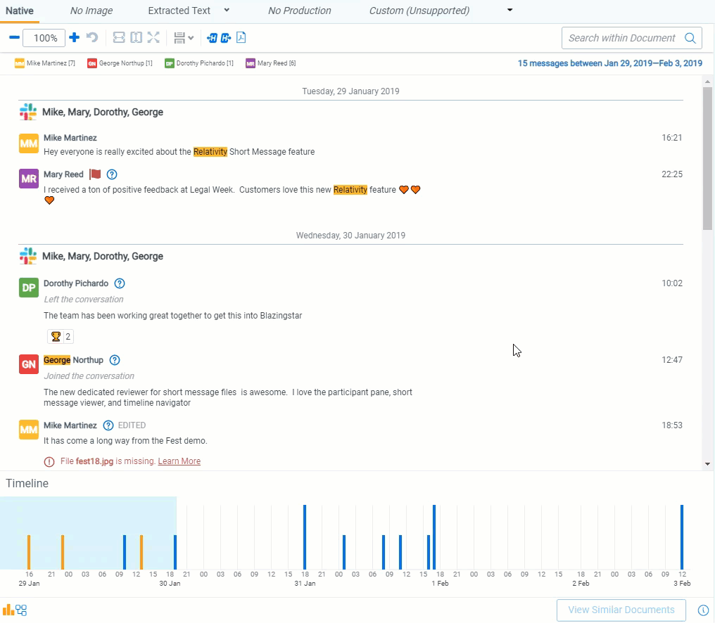 A gif that shows a user resizing the Timeline Navigator.