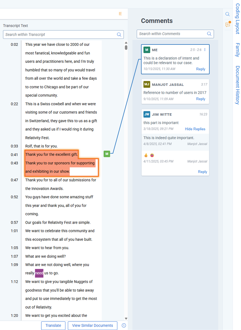 The Comments panel is expanded with a number of comments displayed.