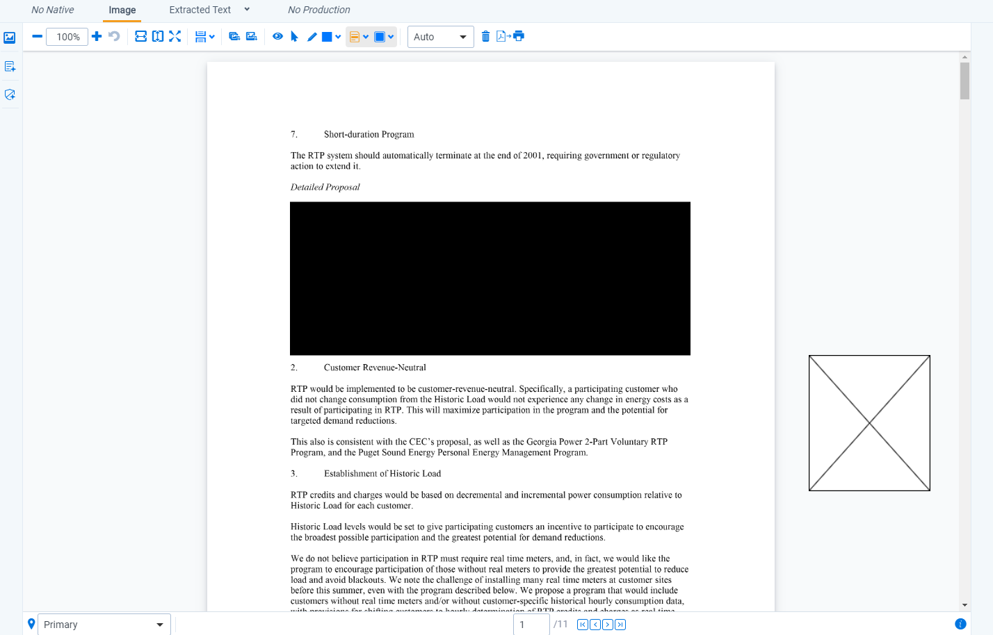 A document is open in the Image Viewer with a markup applied to the document and one placed outside of the document as well.