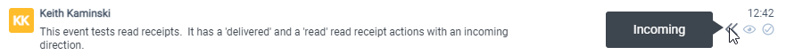 An example of the direction message modal in the Short Message Viewer.