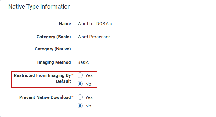 The Native Types tab with the edit options displayed.