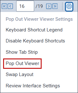 The Pop Out Viewer option is highlighted in the Viewer settings menu.