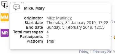 An example of the modal that displays when you hover your cursor a platform icon.