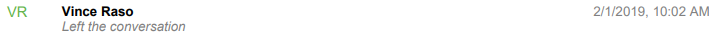 An example of a participant leaving a conversation.