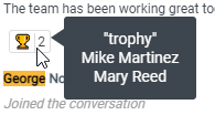 An example of a modal that displays when you hover your cursor over a reaction.