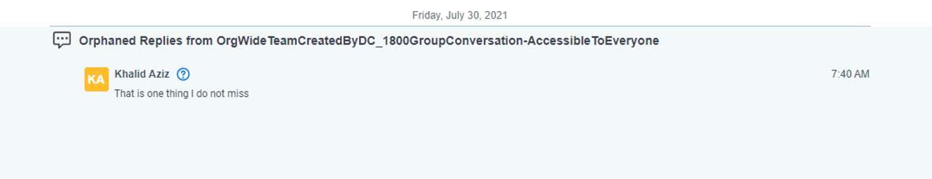 An orphaned reply in the Short Message Viewer.