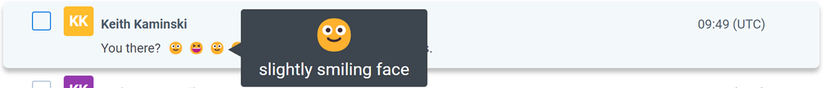An example of the enlarged emoji modal that displays when you hover your cursor over one.