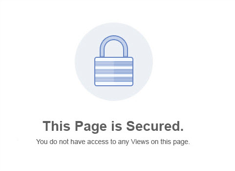 A message that states, "This Page is Secured. You do not have access to any Views on this page."