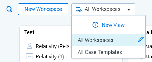 Views drop-down menu