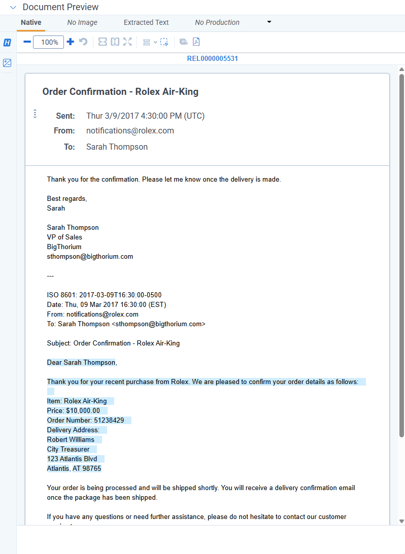 The Case Home tab is open and the user opens the Document Preview panel, changes to Extracted Text Viewer, and then hides the Document Preview panel.