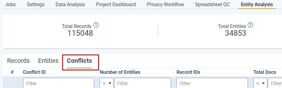 Conflicts tab