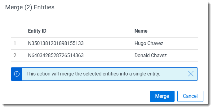 Merge dialog box