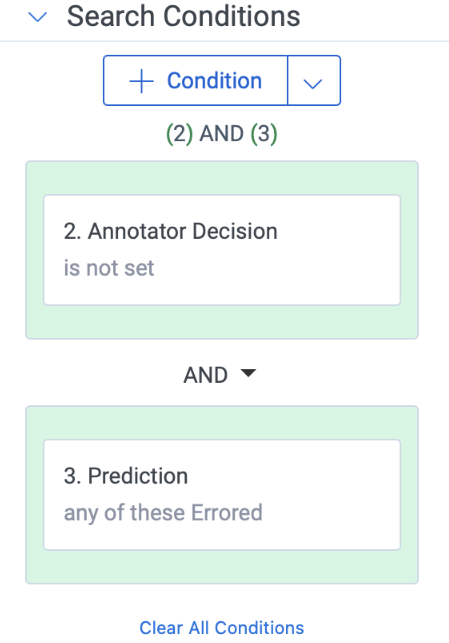 Search Conditions for Step 9
