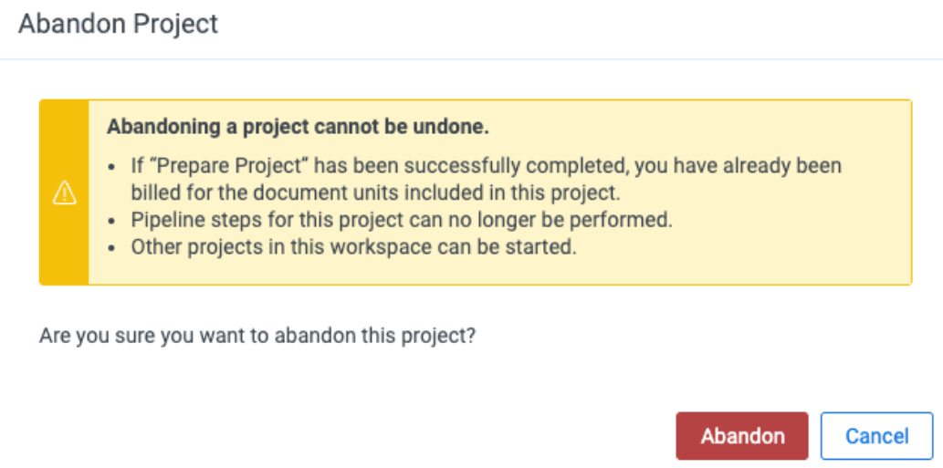 An image of the Abandon Project pop-up